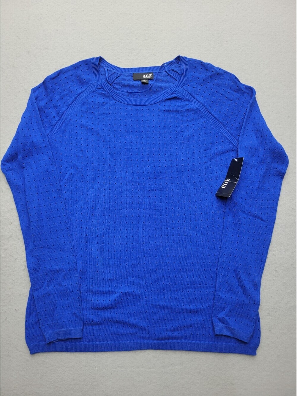 ANA Women's Sweater Small Blue Pullover Long Sleeve Rayon Blend